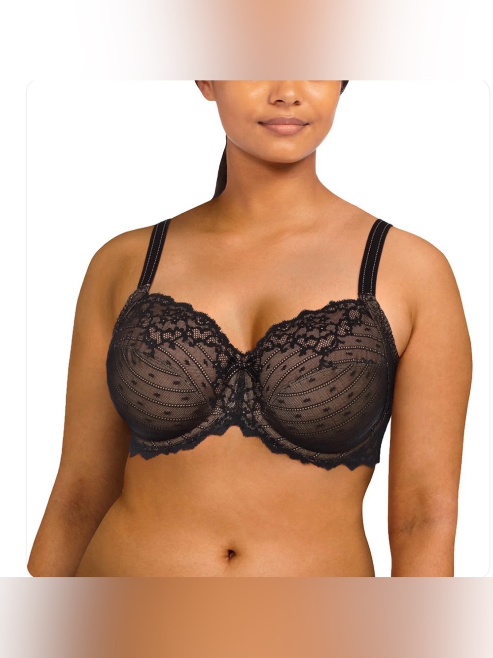 Nwt Chantelle rive gauche black lace full coverage bra
